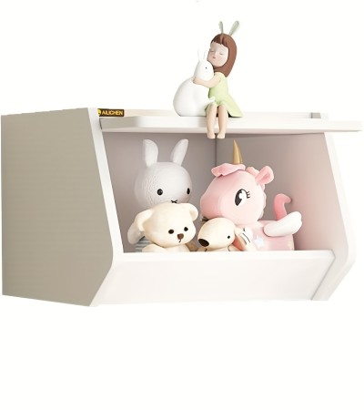 Wooden Storage Box with Drawers, Small Modern Storage Bookcase Bin, Space Saving Closet Organizer and Nightstand Wood Display Box for Bedroom and Living room - White