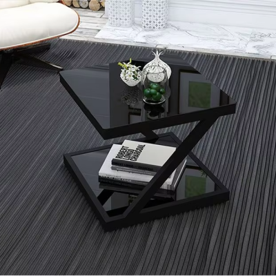 Stainless Steel Glass Design Chinese Home Beautiful Coffee Table