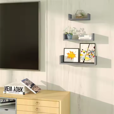 U-shaped Wall Shelf for Bedroom Living Room Office Wall Storage Rack Simple Style
