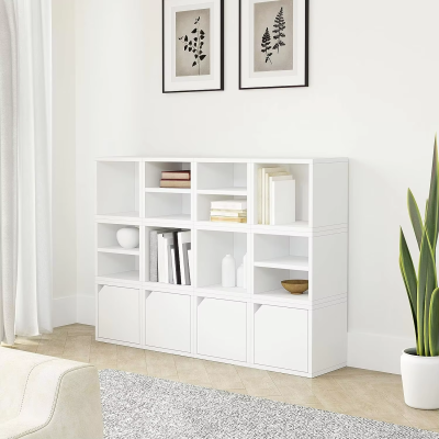Assembly Uniquely Crafted Sustainable Non Toxic Stackable Connect Cube Cubby Organizer Door Tool-Free Storage Cabinet