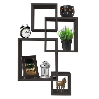 Wooden Shelf Cube Intersecting Wall Mounted Home Decor Floating Shelves Hot Selling Shelves