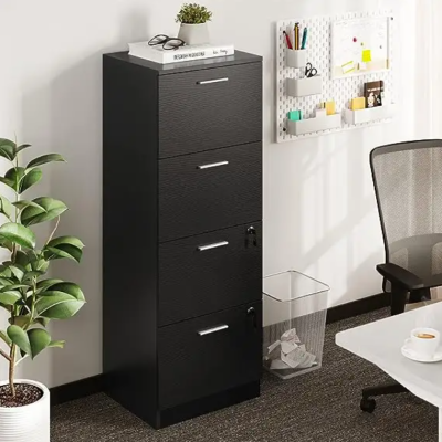 Office Duty Vertical Filing A4-Sized Files Letter Pre-Assembled File Deep Light Lock Drawer Cabinet
