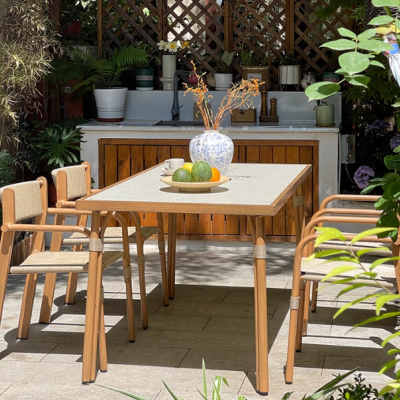 Outdoor patio tables and chairs, open-air leisure rattan chairs, garden villa terrace