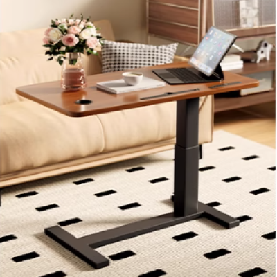 Folding lifting computer table movable bedside table solid wood bedroom small home desk office desk workbench
