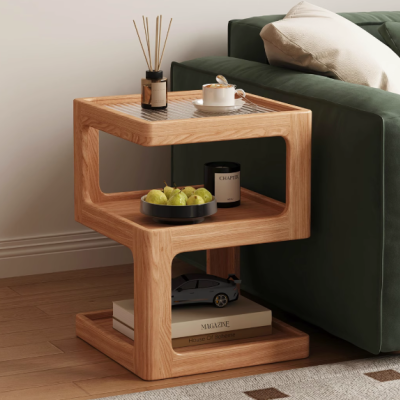 Solid wood side table living room modern simple storage cabinet sofa side cabinet coffee table bedroom bedside table