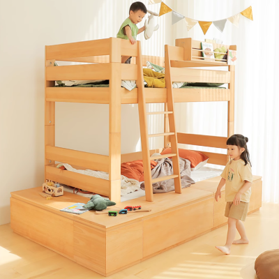 Bunk bed solid wood children's bed upper and lower beech wood bunk bed split storage small size mother and child bed