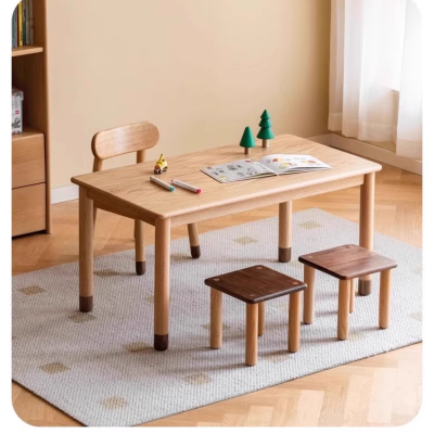 Solid wood handmade table rubber wood children's study table kindergarten modern student writing table home toy table