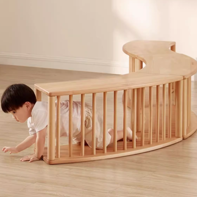 Children's enclosure cabinet solid wood toy storage rack shelf bookcase baby climbing frame multifunctional small table and chair