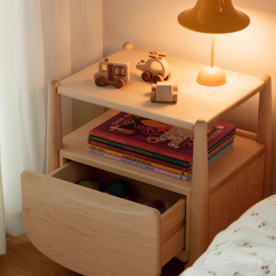Children's solid wood bedside table boys and girls bedroom storage cabinet environmentally friendly maple cabinet