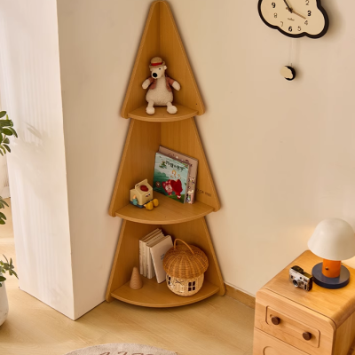 Children's toy storage cabinet corner bookshelf Christmas tree shelf wall-mounted multi-layer storage