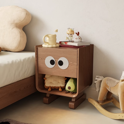 Solid wood bedside table children's room cartoon cute bedside cabinet creative side cabinet storage