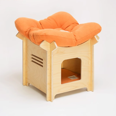 Solid wood double-layer cat bed off the ground moisture-proof four seasons universal