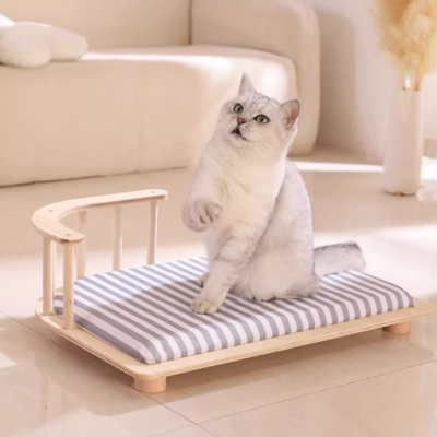 Solid wood cat bed four seasons universal cat bed pet bed wooden pet bed small and medium dog bed