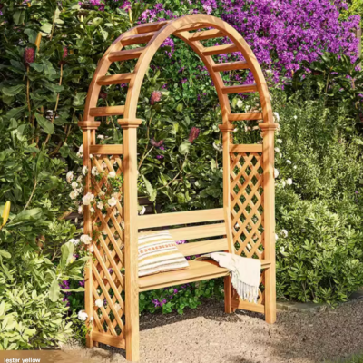Outdoor courtyard antiseptic wood leisure chair arch flower stand seat garden outdoor open air