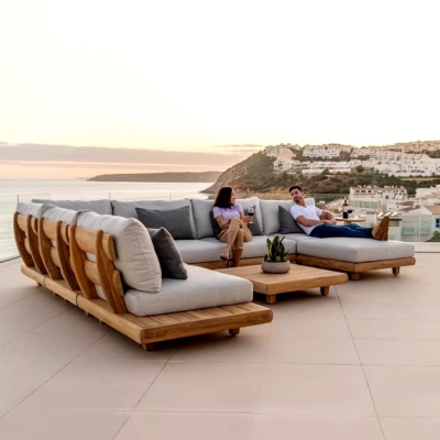 Outdoor solid wood sofa combination courtyard garden open air outdoor antiseptic solid wood