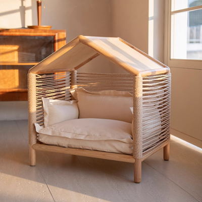 Pet nest sofa wooden house solid wood log cat and dog universal cat nest villa