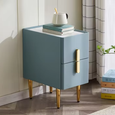Smart Bedside Table Nightstand Side Table with 2 Drawer Modern Solid Wood Italian Luxury