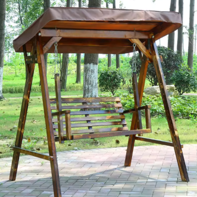 Outdoor swing antiseptic solid wood adult hanging chair home outdoor courtyard swing garden rocking chair