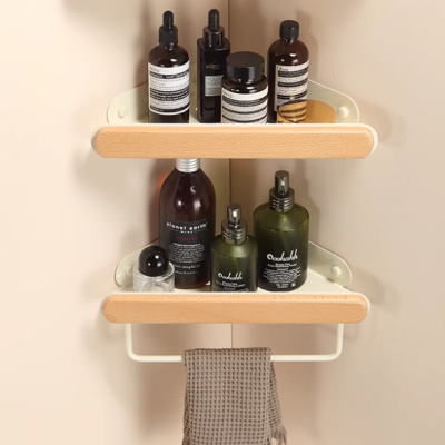 Bathroom toilet storage rack toilet wash basin wall mounted solid wood tripod