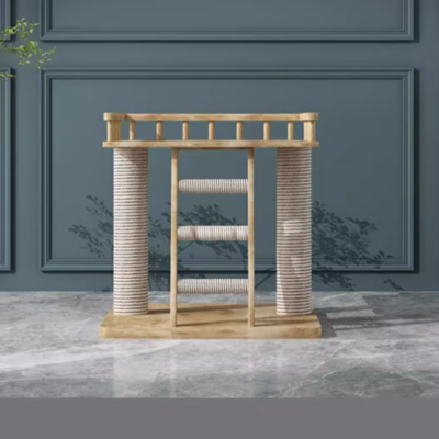 All solid wood cat climbing frame, cat bed and cat tree