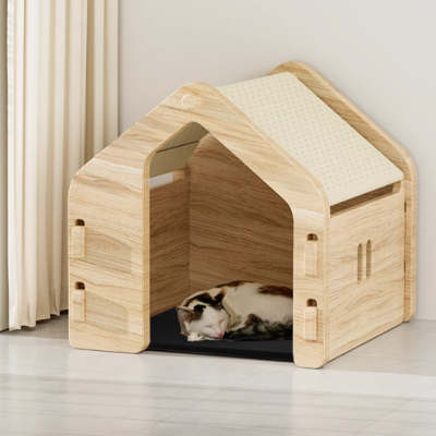 Solid wood pet cat and dog kennel villa house four seasons universal