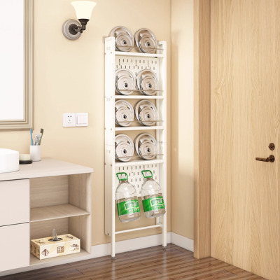 Bathroom door rear shelf Bathroom gap floor multi-layer storage rack perforated board storage rack