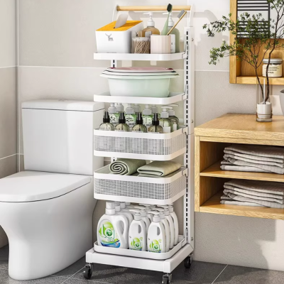 Bathroom storage rack bathroom adjustable height washing machine storage rack laundry detergent rack