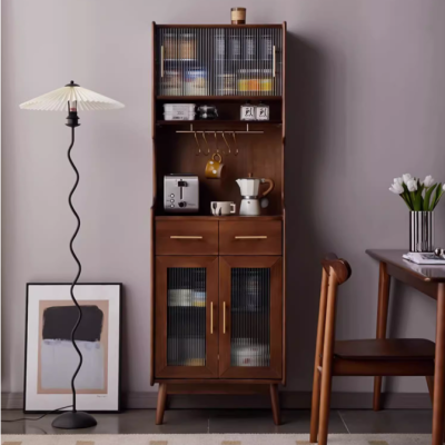 Solid wood sideboard tall cabinet living room tea cabinet wine cabinet kitchen cupboard storage cabinet