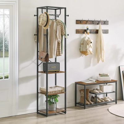 Top Supplier Showroom Garment Display Furniture Black Iron Clothes Display Racks and Stand for Boutique