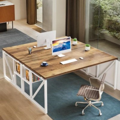 Simple bedroom with storage rack computer table home living room writing desk