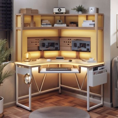 Desktop home gaming desk and chair bedroom simple desk desk bookshelf integrated computer desk