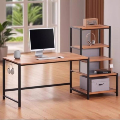 Multifunctional movable computer desk with printer shelf, simple and large space writing desk