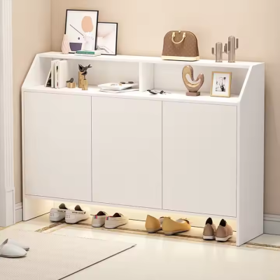 Space Saving Home Simple Shoe Rack Multi-layer Door Storage Shoe Cabinet Furniture - white