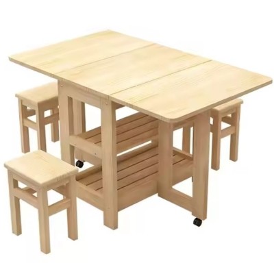 Creative Modern Wood Dining Table and Chairs Set Folding Table Chairs