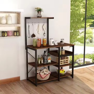 Wood Kitchen Baker's Rack Microwave Cart Kitchen Stand Rack for Kitchen Room Furniture