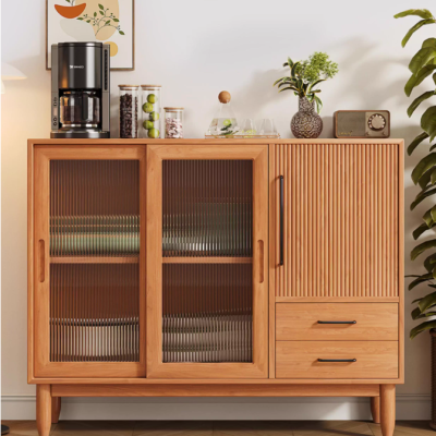 Sideboard solid wood living room storage cabinet simple kitchen dining cabinet storage cabinet tea cabinet
